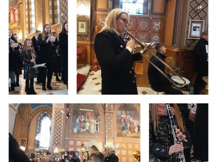Orkiestra dęta z Mszany Dolnej kolęduje w Ludźmierzu